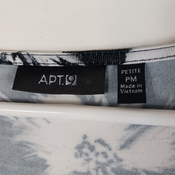 Apt 9 Womens Long Maxi Floral Dress Sleeveless Black White Size PM Petite Summer - Picture 2 of 9